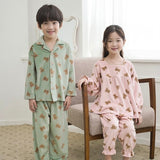 Korean Kids Fleece Pajamas Set-Bear