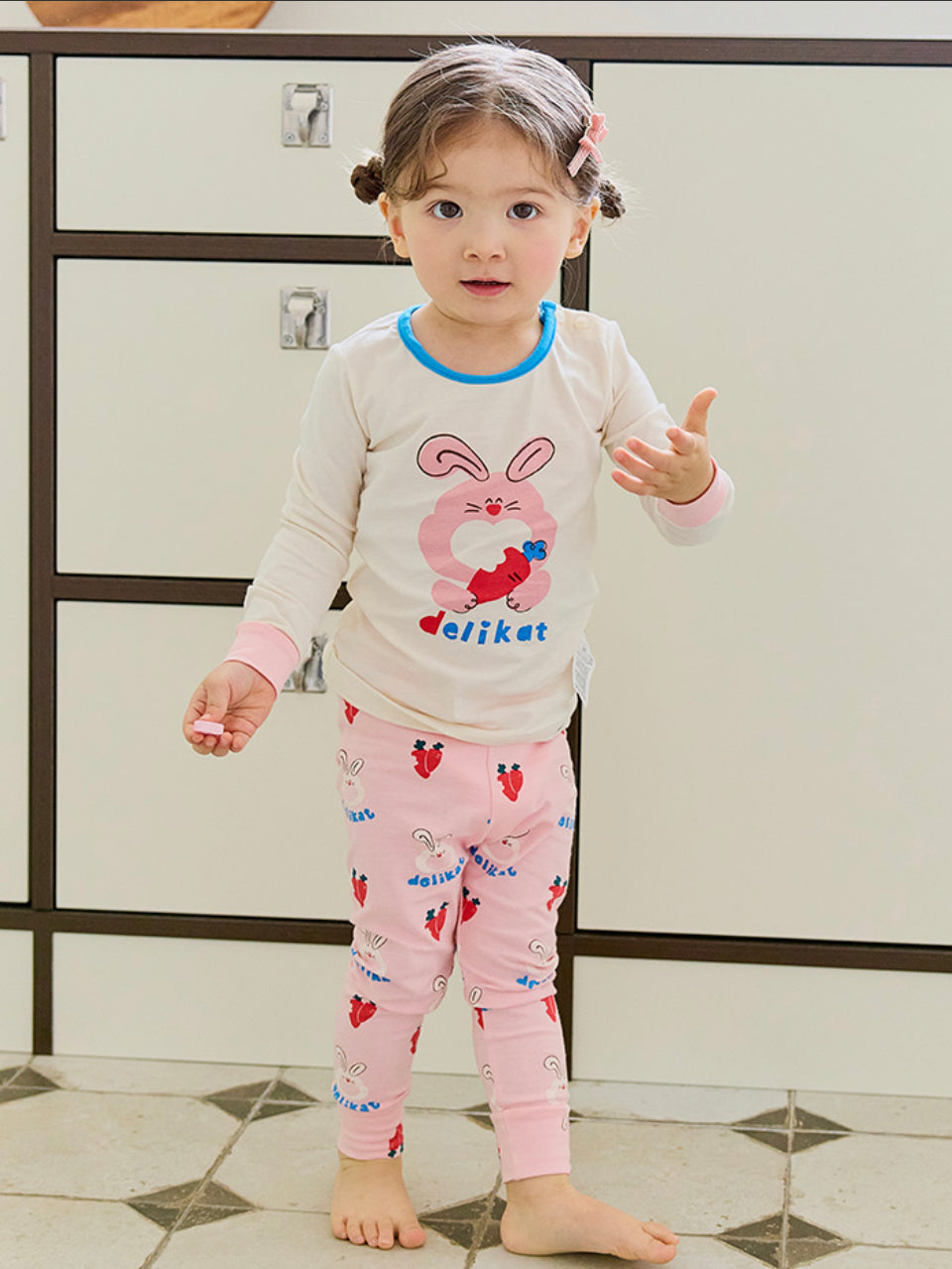 Single Spandex Fabric Pajamas set-Carrot
