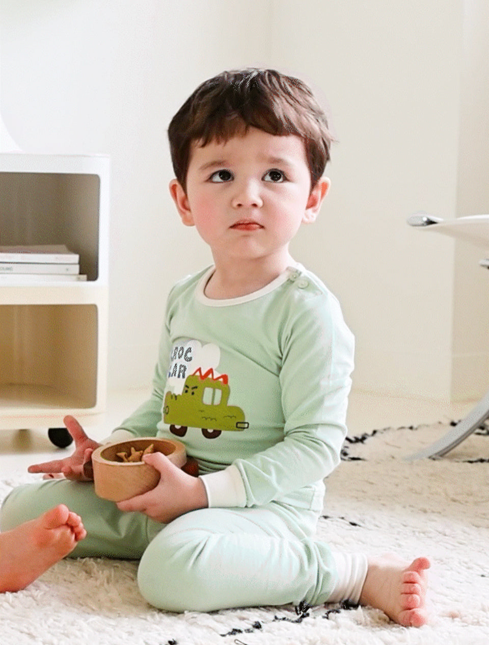 Single Spandex Fabric Pajamas set-Croc Car