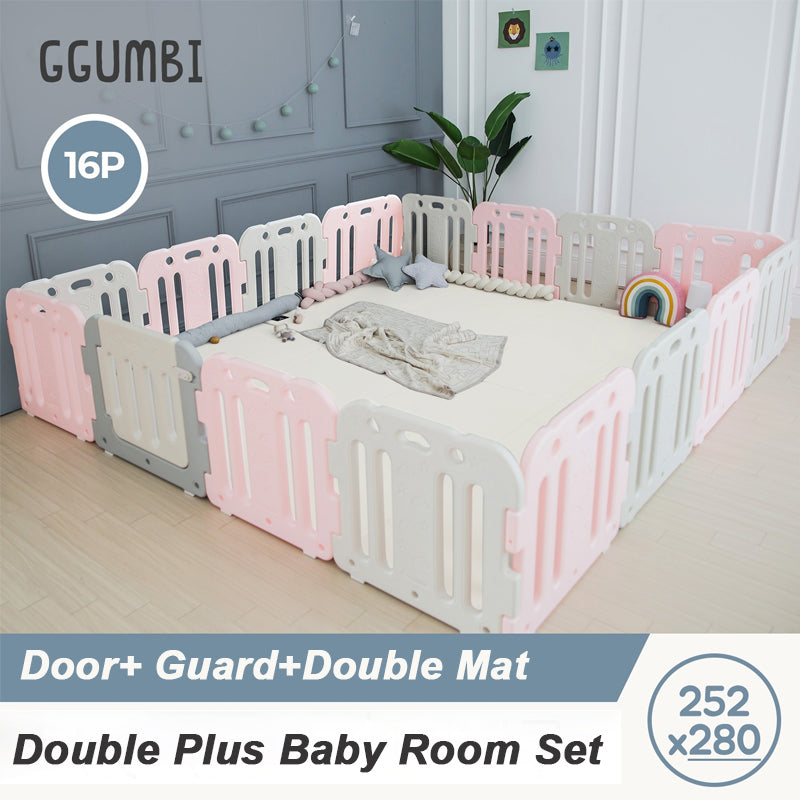 GGUMBI All Star Wood Baby Crib Full Set ( Baby Crib + Mattress + Cushion  Guard 3P + Water Proof Pad + Diaper Changing Table Set )
