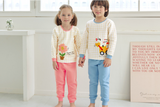 Thermal Korean Kids Pajamas Set-Flowers