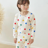 Thermal Korean Kids Pajamas Set-Heart Rain