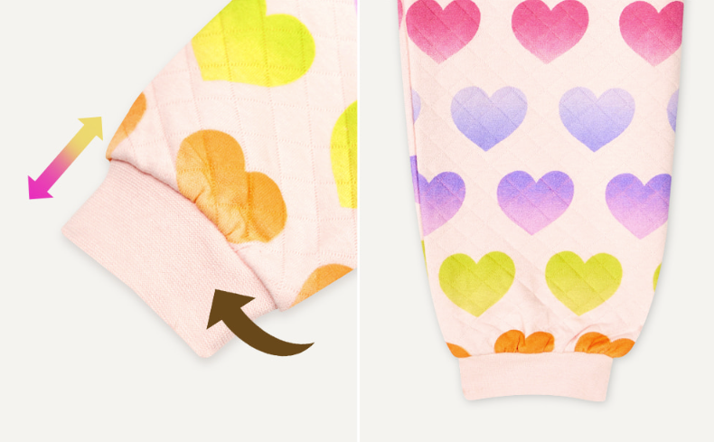 Thermal Korean Kids Pajamas Set-Rainbow Heart