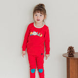 Spandex Brushed Fabric pajamas set-Happy Holly