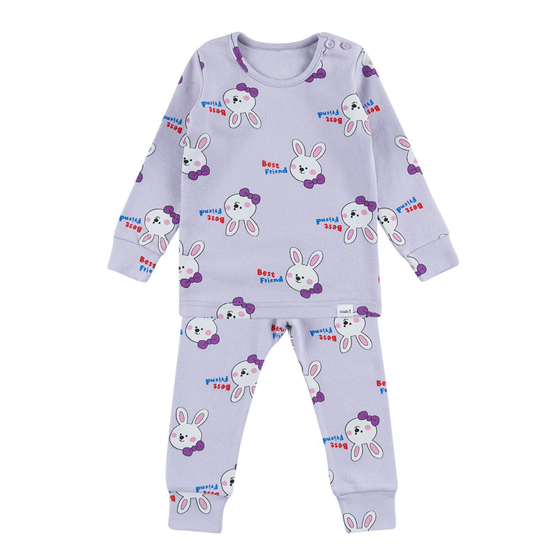 Spandex Brushed Fabric pajamas set-Friend Rabbit