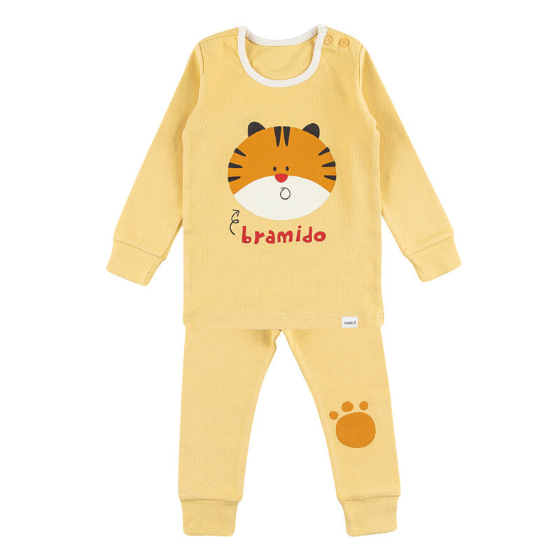 Spandex Brushed Fabric pajamas set-Tiger