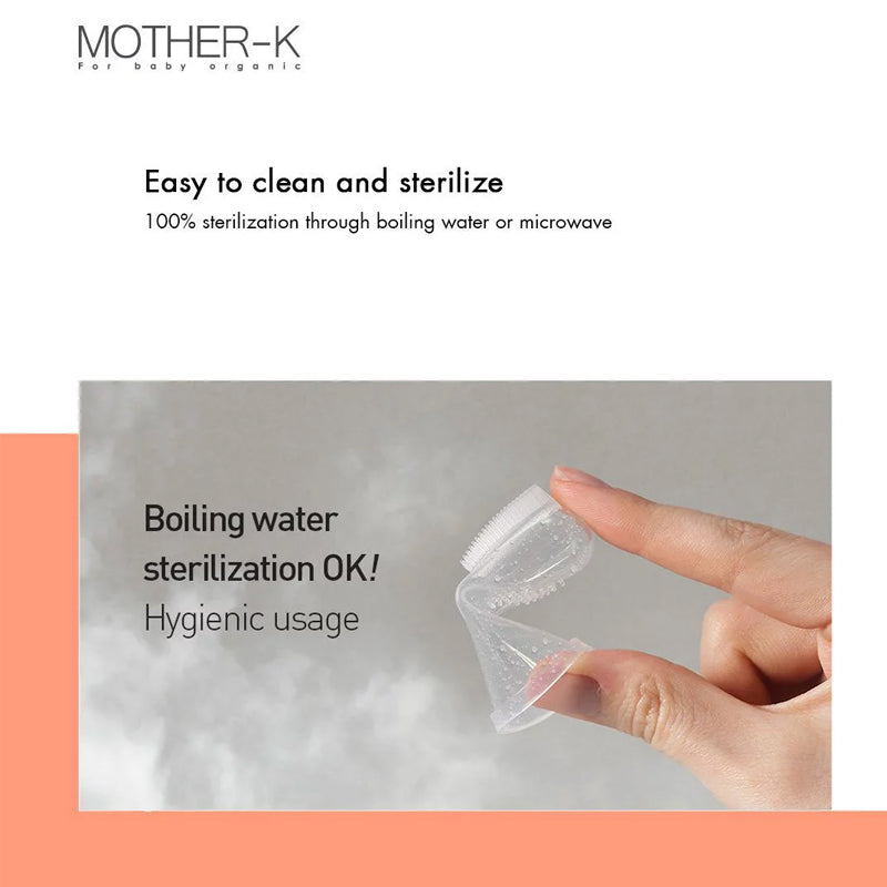 Mother-K Silicone Finger Toothbrush 2pcs Set, 3-10 months