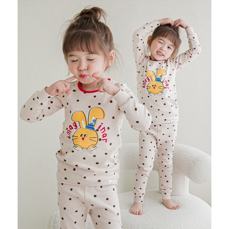 Spandex Brushed Fabric pajamas set-Joyful
