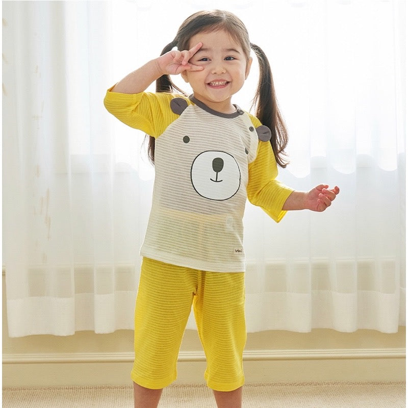 Summer Short Shirt Pajamas Set -Cute bear
