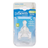 Dr. Brown's Natural Flow Silicone Y Cut Baby Bottle Nipples - 2Pack